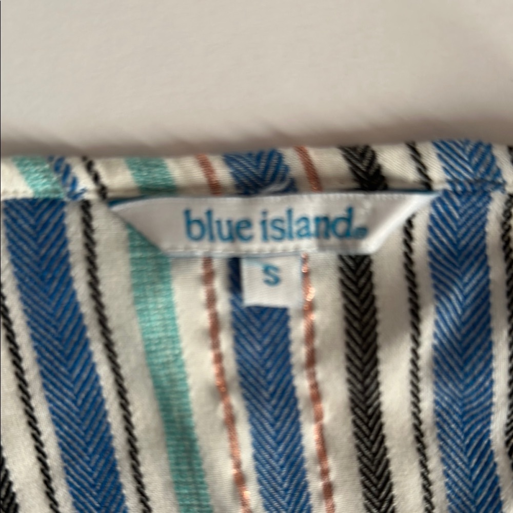 Blue Island Striped Wrap Dress